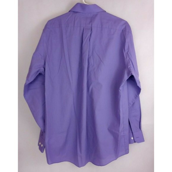 Stafford Essentials Cotton Blend Broadcloth Purple Dress Shirt Size 16 Neck XL - Picture 2 of 6
